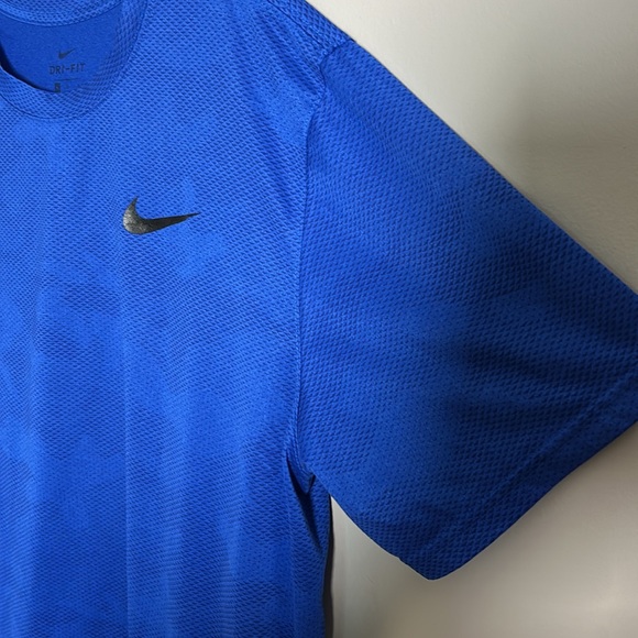 Nike Superset Dri-Fit Blue waffle knit Polyester Y2K Performance T-Shirt Size XL - Picture 4 of 11